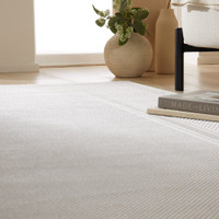 grey beige modern rug closeup living room with plant pot