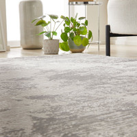 grey traditional rug closeup in living room