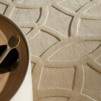 beige wool rug closeup detail