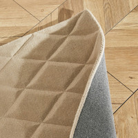 ivory wool rug closeup folded