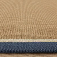 blue cream jute rug closeup edge