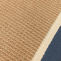 blue cream jute rug closeup detail