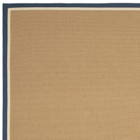 blue cream jute rug closeup corner