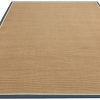blue cream jute rug portrait closeup angle