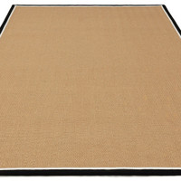 charcoal cream jute rug portrait angle