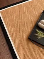 charcoal cream jute rug closeup corner