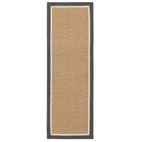 herringbone slate cream jute rug 40x120cm portrait