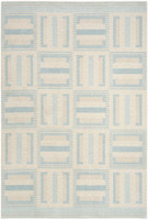 ivory blue geometric rug portrait