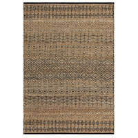 black beige flatweave rug portrait