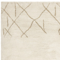 cream berber shaggy wool rug portrait corner