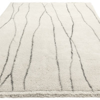 cream berber shaggy wool rug portrait angle