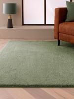 sage plain shaggy rug in a living room with matching decor