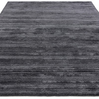 petrol plain viscose rug portrait