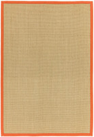 On Sale Sisal Rug Linen Orange Border 200x300cm