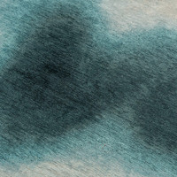 blue peanut shape rug closeup detail