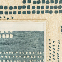 blue abstract eco rug closeup corner fold