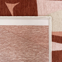 cherry mocha abstract rug closeup corner fold
