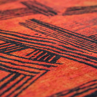 orange abstract rug closeup detail