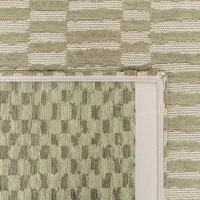 green abstract eco rug corner fold