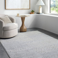 ivory scandi rug in a room with matching decor
