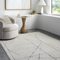 black ivory scandi rug in a room with matching decor