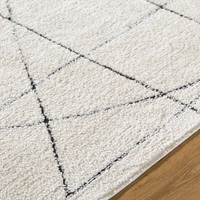 black ivory scandi rug closeup detail