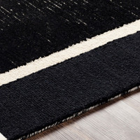 cream geo wool rug closeup detail