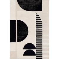 cream geo wool rug portrait