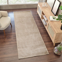 beige rug  in a room with matching decor
