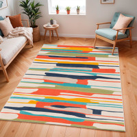 City Anais Coral Multi Scandi Abstract Rug