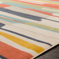 multicolour abstract rug closeup detail