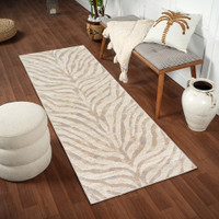 grey zebra pattern rug in a room with matching decor