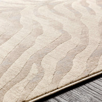 grey zebra pattern rug closeup detail