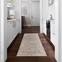 grey traditional rug in a room with matching decor