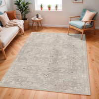 brown traditional rug in a room with matching decor