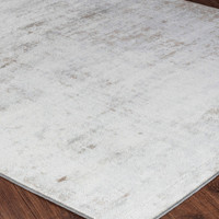 grey abstract rug closeup corner on wood floor