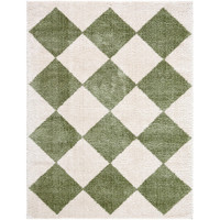 green diamond shaggy rug portrait
