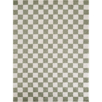green checker shaggy rug portrait