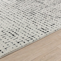 ivory black scandi rug closeup detail