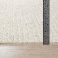 ivory off-white scandi rug pile height on wood floor