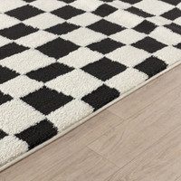 ivory black scandi rug closeup detail