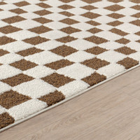 ivory brown scandi rug closeup detail