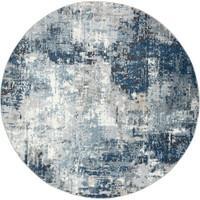 blue abstract rug portrait