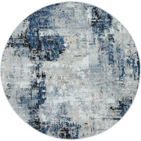 blue abstract rug portrait
