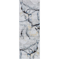 blue abstract rug portrait