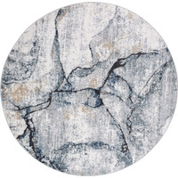 blue abstract rug portrait