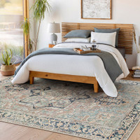 sage traditional rug in a room with matching decor