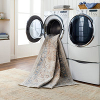 cinnamon traditional rug in a washing machine
