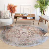 cinnamon traditional rug in a room with matching decor
