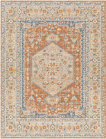 orange traditional rug portrait